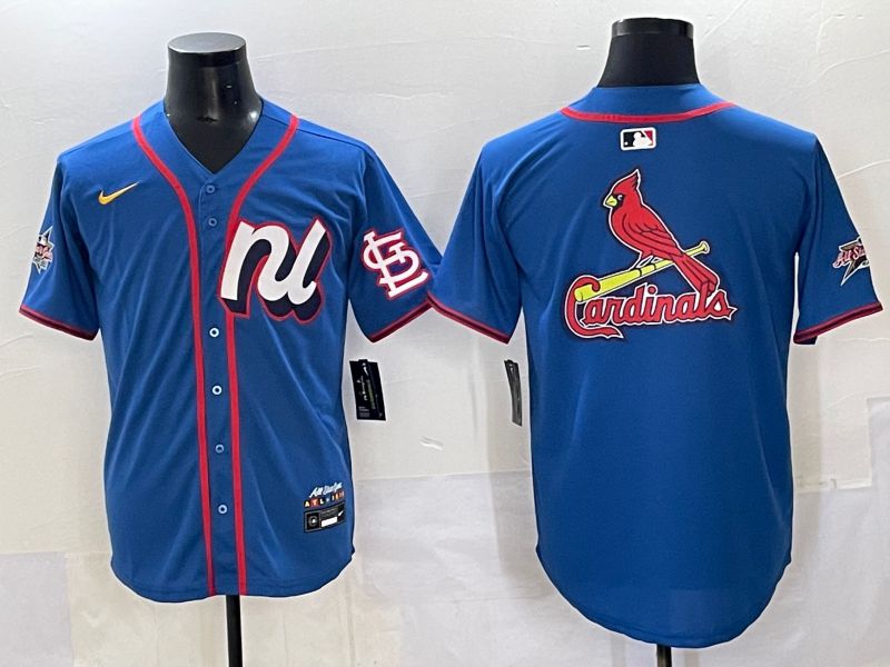Men 2025 St.Louis Cardinals Blank Blue All star Nike MLB Jersey style 03